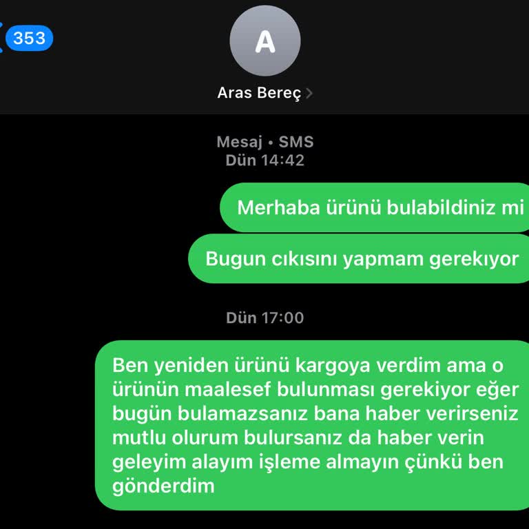 Aras Kargo'da Kaybolan Paket Ve İletişim Sorunları