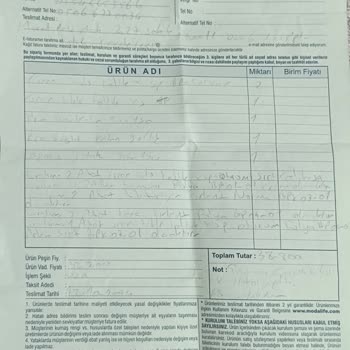 Modalife Mobilya'da Teslimat Sonrası Hayal Kırıklığı