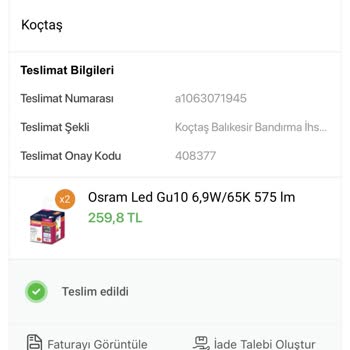 Eksik Gönderilen Ampuller Nedeniyle Ticari Güvenilirliğim Zedeleniyor