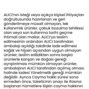 Pera Studio İade Ve Cayma Hakkımı Kullanmayı Talep Ediyorum