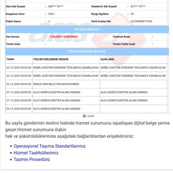 Kargo Teslimatında Yaşanan Karmaşa Ve Eksik Ürün Sorunu