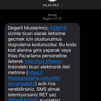 İzinsiz Ticari Mesajlarla Rahatsız Edilme