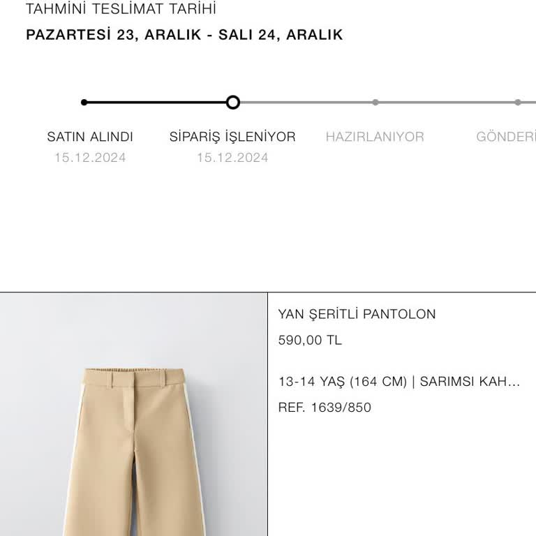 Zara'dan Sipariş Teslimatı Ve İletişim Sorunu
