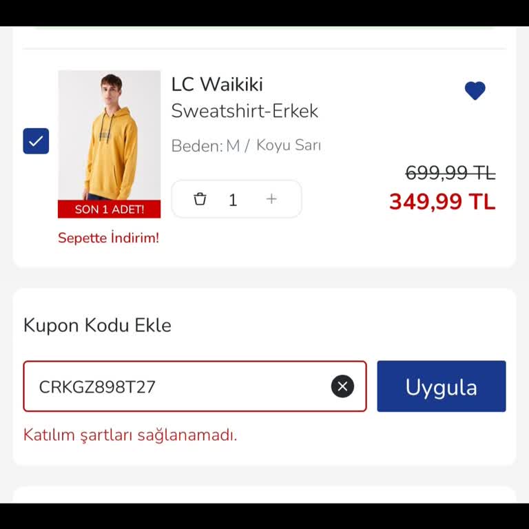 Fırsat Çarkı Kupon Kodu Hatası