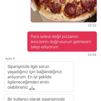 Yanlış Ve Bozuk Pizza Siparişi Mağduriyeti