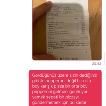 Yanlış Ve Bozuk Pizza Siparişi Mağduriyeti