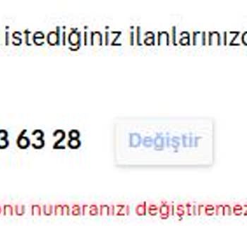 Sahibinden.com'da Numara Değişikliği Hatası