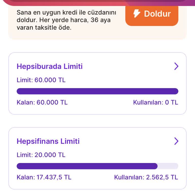 Hepsiburada Limit Kullanımı Sorunu