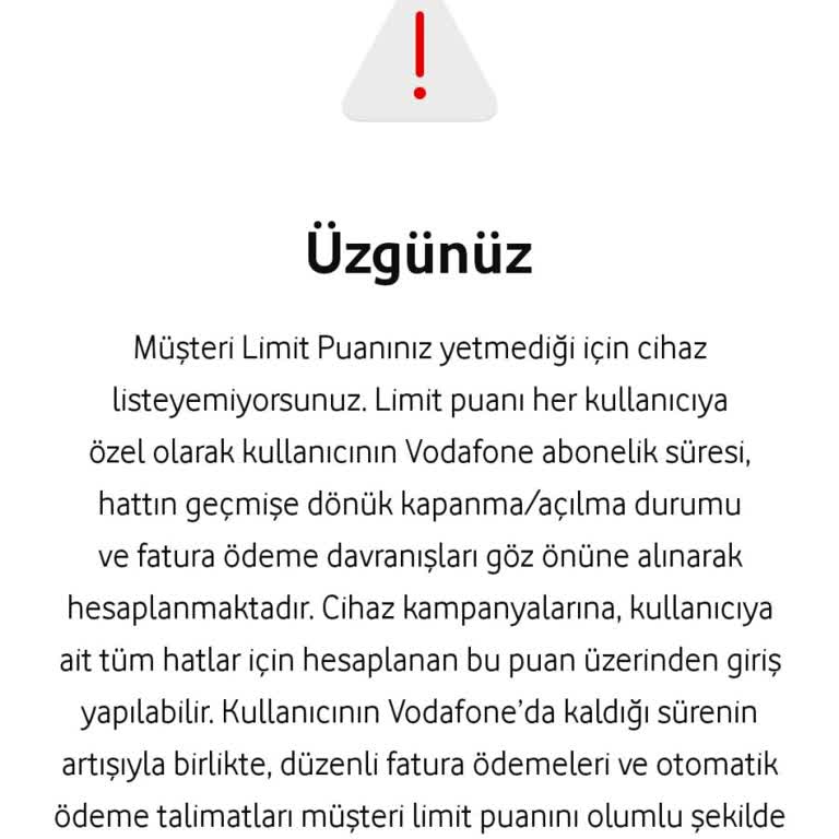Vodafone Müşteri Puanı Sorunu: Cihaz Alımında Yaşanan Zorluklar