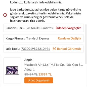 Beklentileri Karşılamayan Ürün Ve İade Sorunu