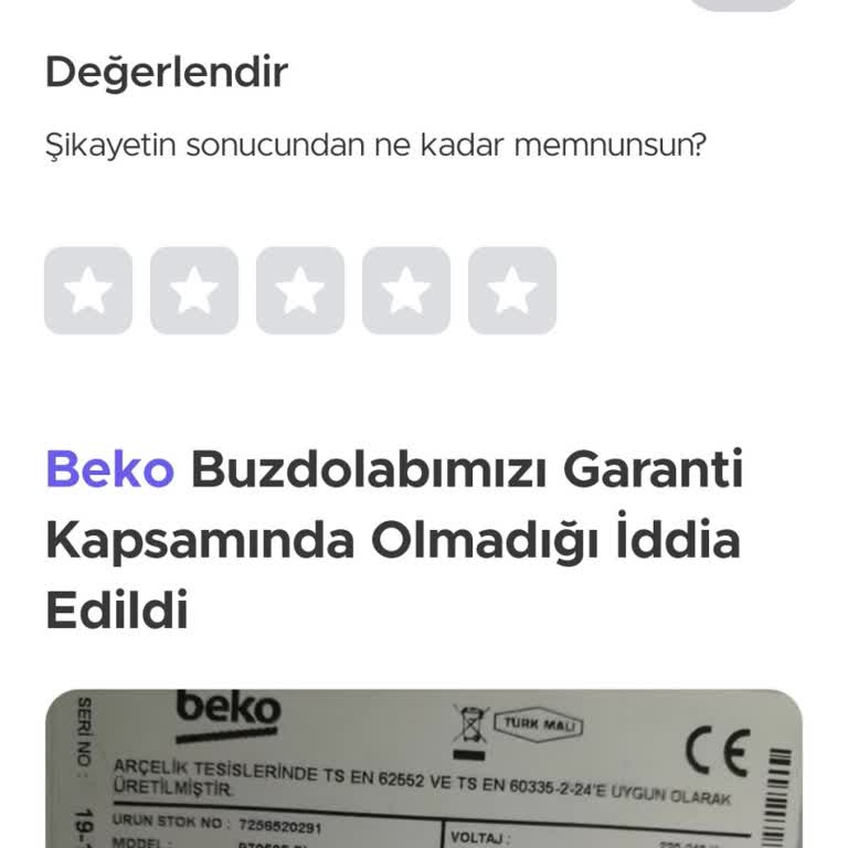 Beko Buzdolabı Garanti Sorunu Ve Ekstra Ücret