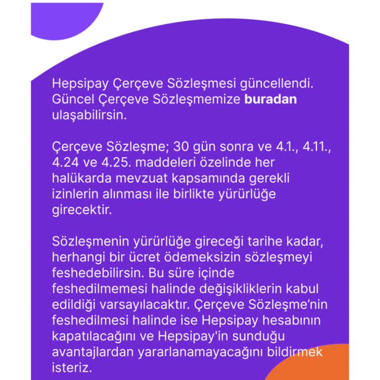 Hepsipay Sözleşmesi Onaysız Oluşturulmuş