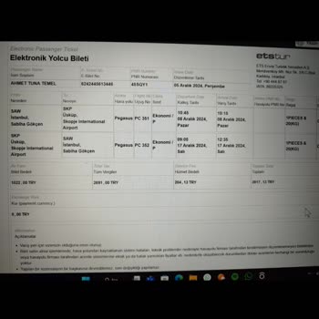 İptal Edilen Biletin Geri Ödemesi Yapılmıyor