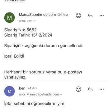 Mamasepetimde'den Sipariş İptali Ve Ücret İadesi Sorunu