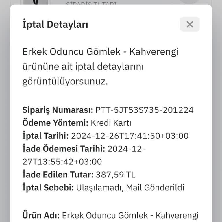 Siparişin Habersiz İadesi