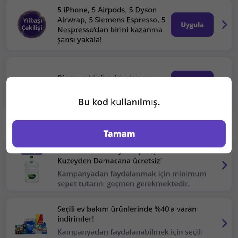 Getir Kupon Hatası Ve Yetersiz Müşteri Desteği