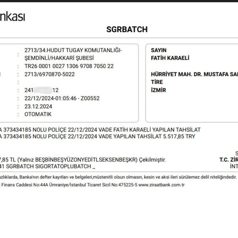 Bilgim Dışında Yapılan Sigorta Ve Hesap Kesintisi