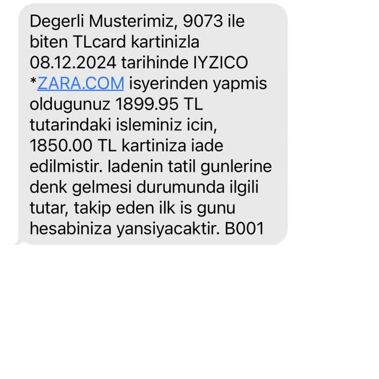 Zara İade Ücretinde Haksız Kesinti