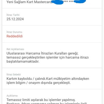 Çalıntı Kartta Temassız Limit Ve İletişim Sorunları