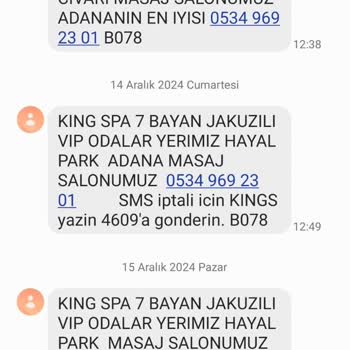 İzinsiz Mesaj Gönderen Masaj Salonu