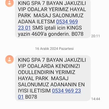İzinsiz Mesaj Gönderen Masaj Salonu