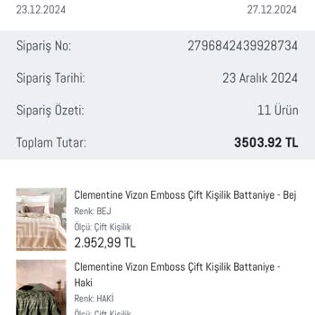 Eksik Ürün Teslimatı: Hiver Fincan Takımı Gelmedi