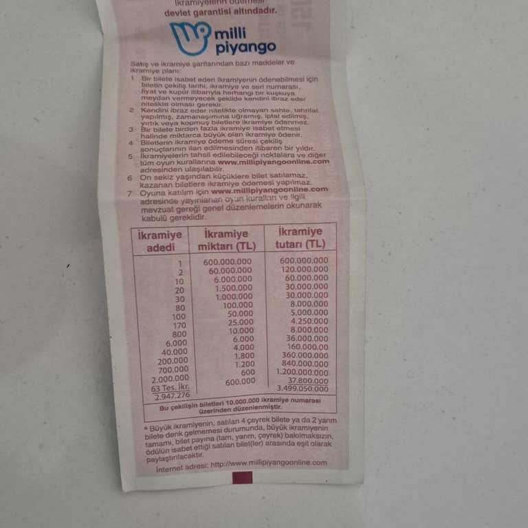 Milli Piyango Biletinde Mühür Eksikliği