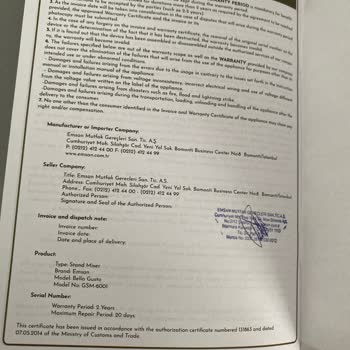 Emsan Hamur Yoğurma Aparatında Kararma Sorunu