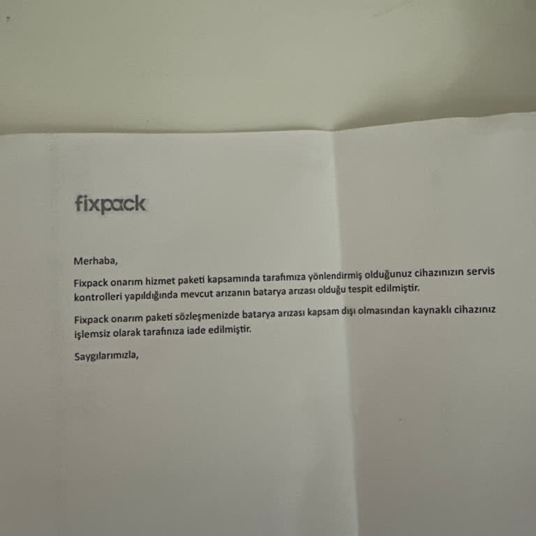 Fixpack Onarım Hizmeti Ve Yanıltıcı Cevaplar