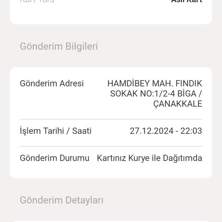 Kredi Kartı Teslimatında Yaşanan Gecikme