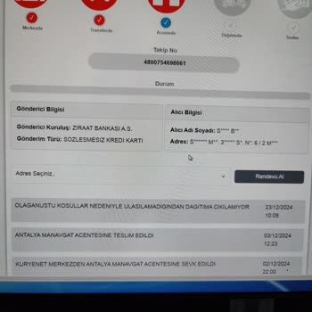 Kredi Kartı Teslimatında Yaşanan Gecikme