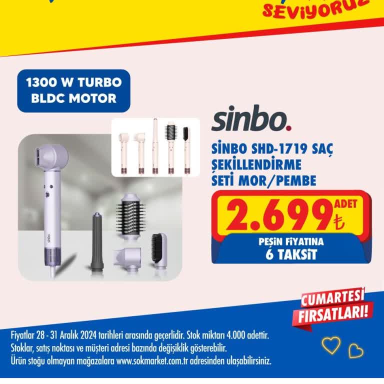 Sinbo Saç Şekillendirici Seti Stok Sorunu