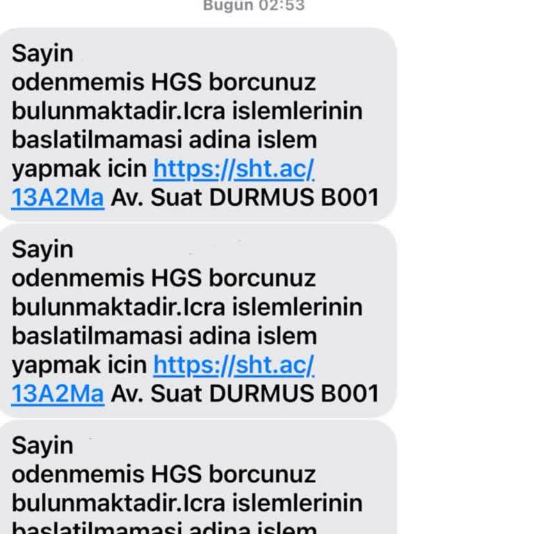 Yanlış HGS Borcu Bildirimi Ve Kimlik Güvenliği Endişesi