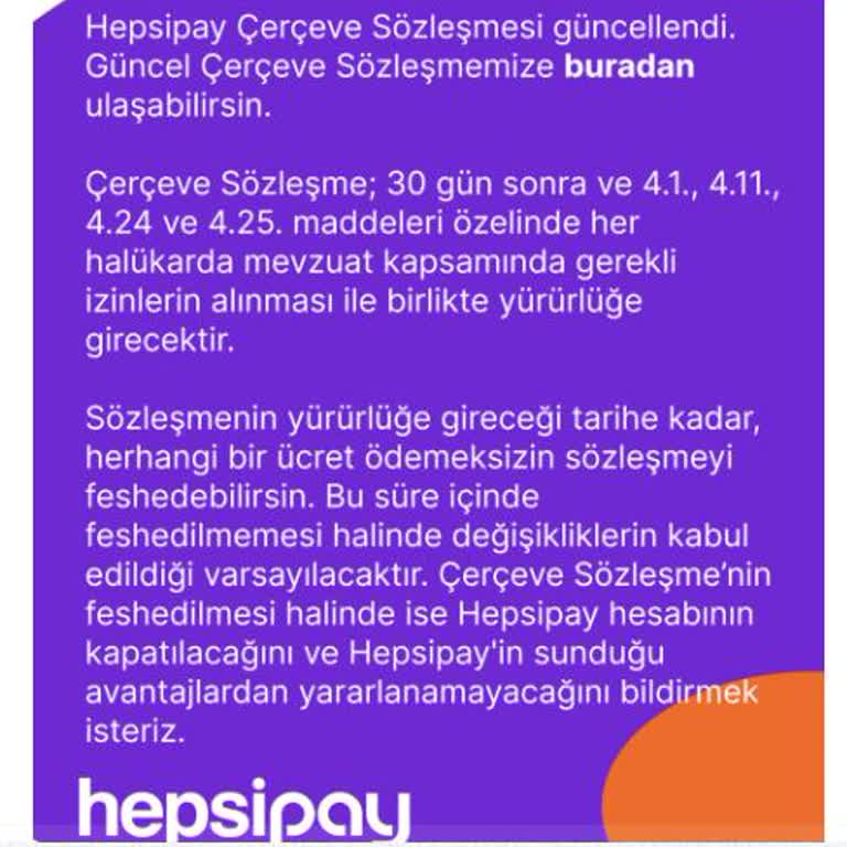 Hepsipay'den Habersiz Sözleşme Yenileme Şikayeti