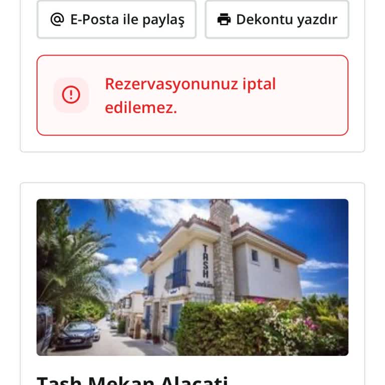 Rezervasyon İptalinde İletişim Sorunu