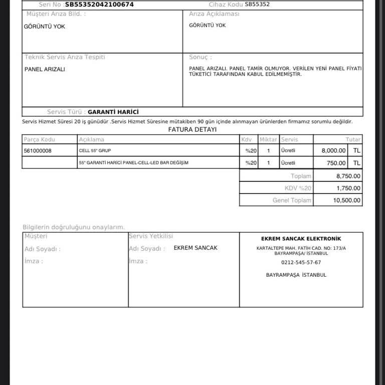 Tekrarlayan Televizyon Arızası Ve Yüksek Tamir Ücreti