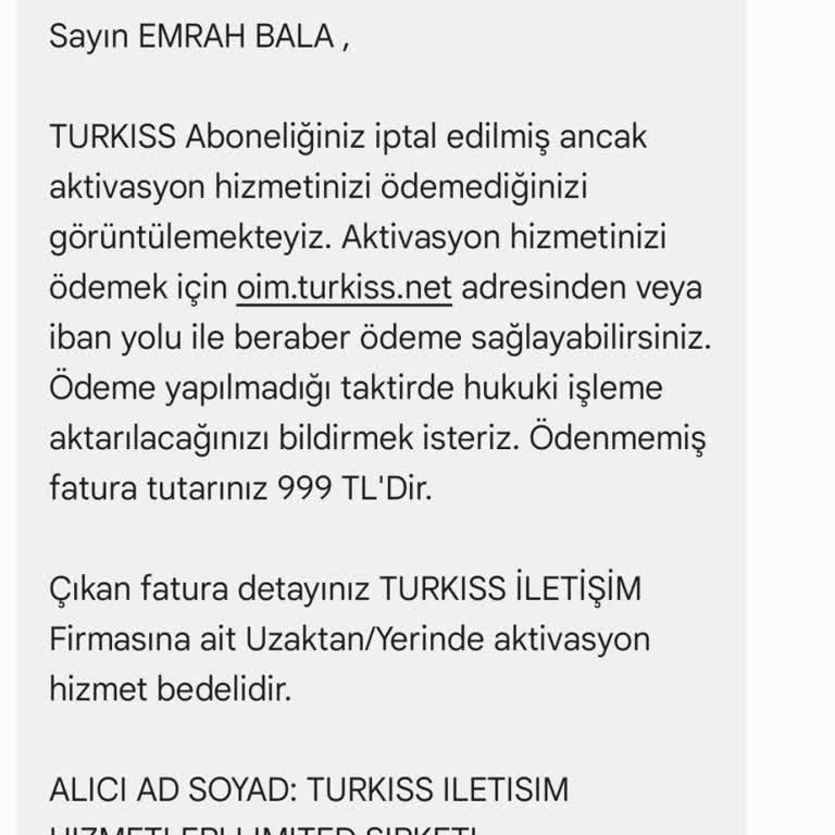 Turkiss Aboneliğinde Sürpriz Aktivasyon Ücreti Şoku