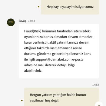 Damabet Kayıp Bonusu Hakkındaki Haksız Uygulama