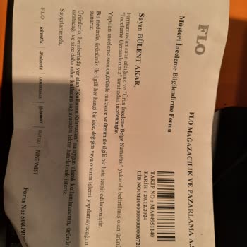 FLO Mağazasından Aldığım Üründe Cırt Demiri Sorunu