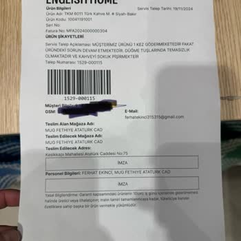 Kahve Makinesi Sorunu Ve İade Süreci