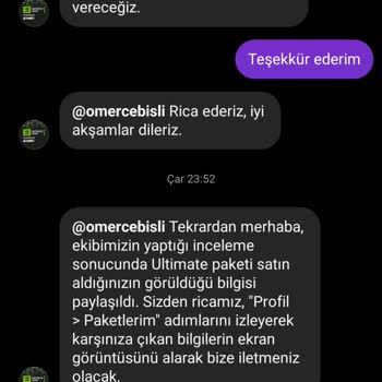 Ultimate Paket Tanımlama Sorunu Ve Para İadesi Talebi