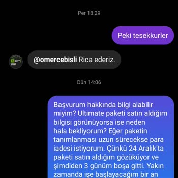 Ultimate Paket Tanımlama Sorunu Ve Para İadesi Talebi