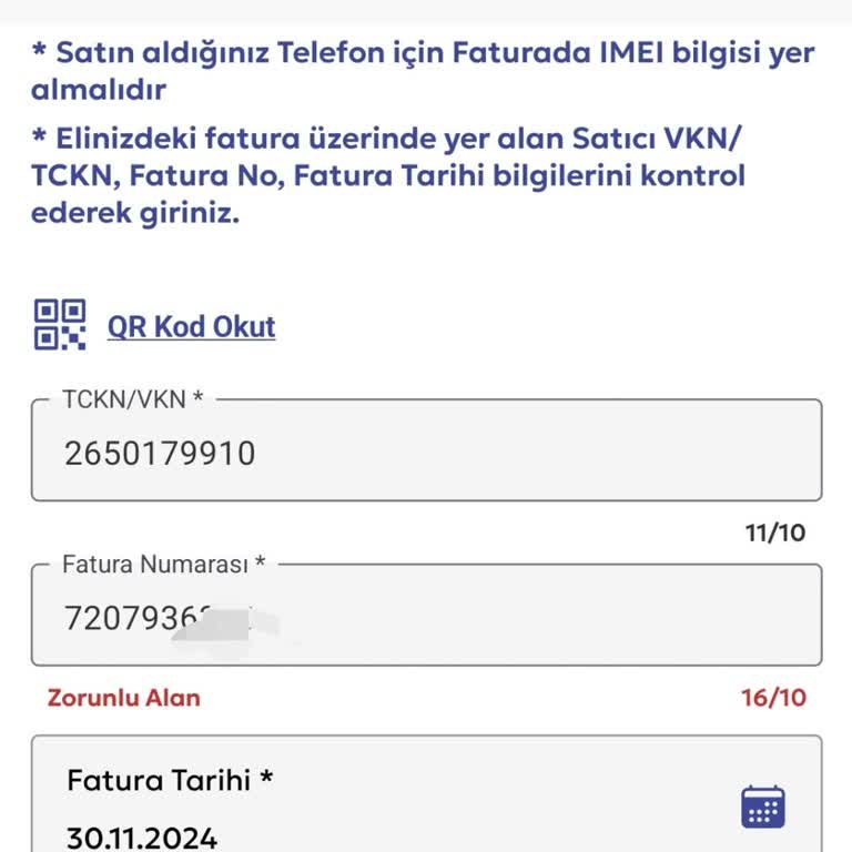 Fatura Numarası Hatası Ve İletişim Sorunu