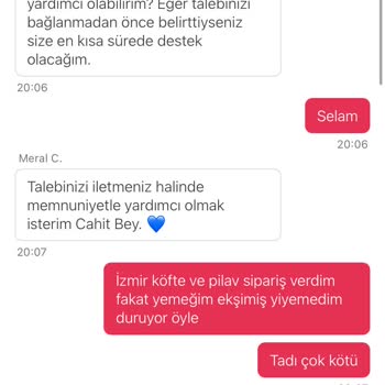 Bozuk Yemek Ve Yetersiz Müşteri Hizmeti
