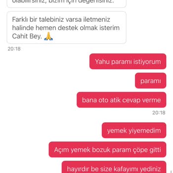 Bozuk Yemek Ve Yetersiz Müşteri Hizmeti
