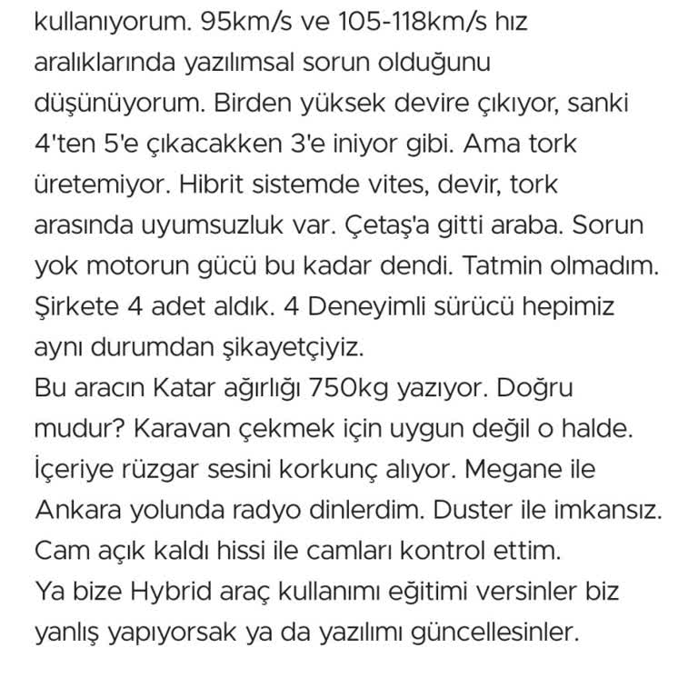 Renault Duster'da Hibrit Sistem Vites Uyumsuzluğu