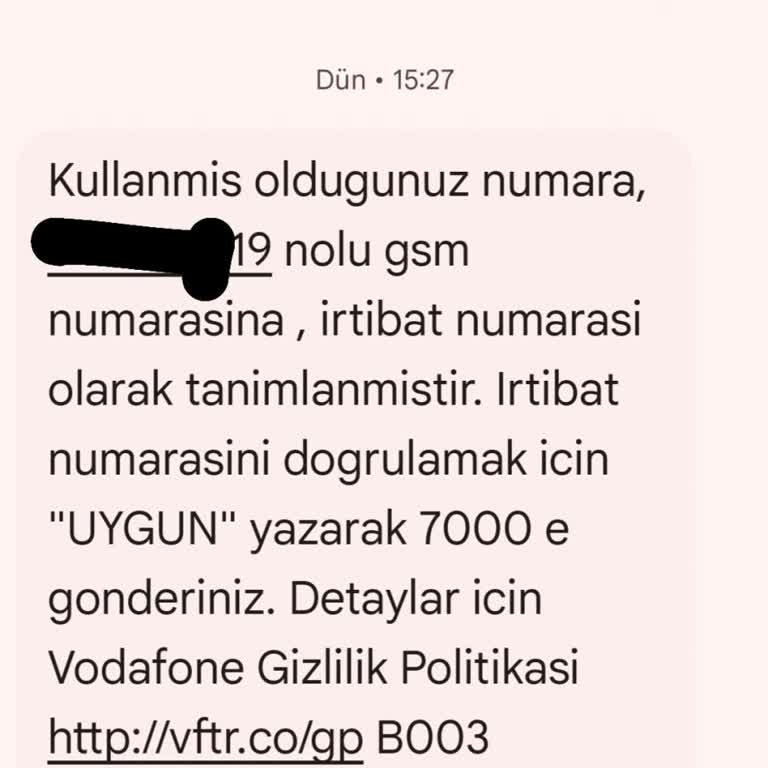 Yanlış İrtibat Numarası Tanımlaması