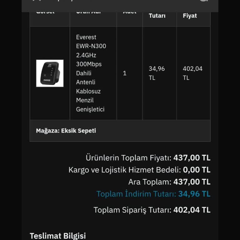 İade Edilmeyen Ücret Ve Sipariş Sorunu