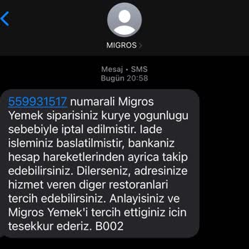 Cihan Pastaneleri Siparişim Önce Hazırlanıyor Olarak Görünüp Sonra İptal Edildi