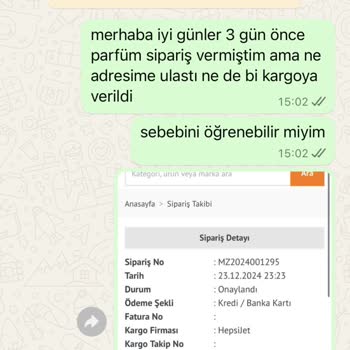 Geciken Kargo Ve Yetersiz Müşteri Hizmetleri